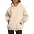 thumbnail image 5 of Women's Oversized Hoodies Fleece Loose Sweatshirts With Pocket Long Sleeve Pullover Hoodies Sweaters Winter Fall Outfits Sports Clothes, 5 of 10