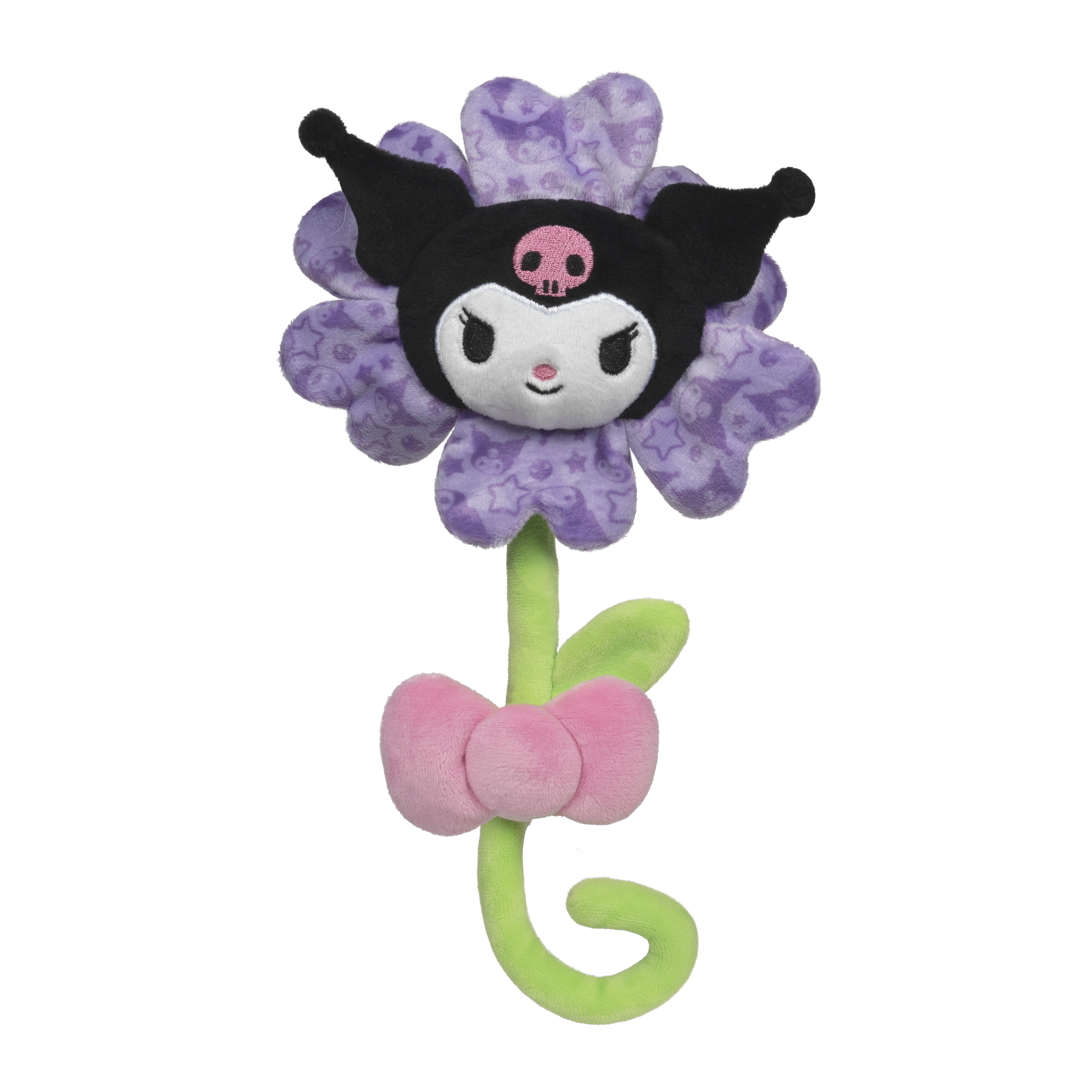 Hello Kitty and Friends 14-inch Kuromi Purple Plush Valentine Flower with a Bendable Stem