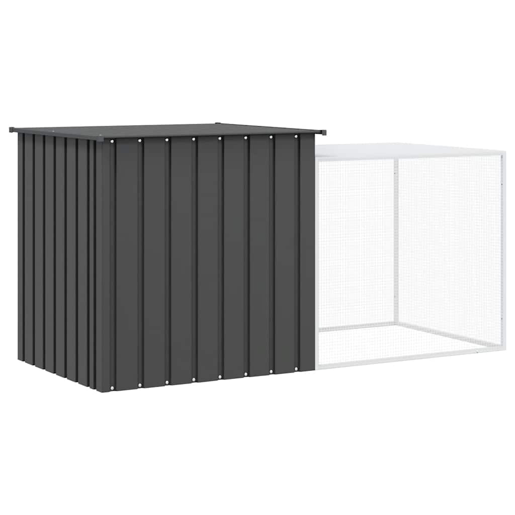 vidaXL Rabbit Cage Anthracite 78.7"x35.8"x39.4" Galvanized Steel