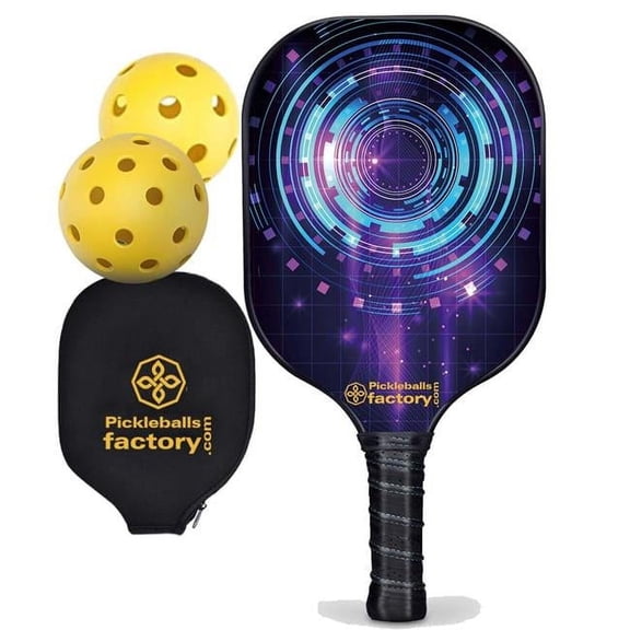 Pickleball Factory PB0006-10-C Pro Pickleball Paddle - Circles Beginner Pickleball Near Me - Best Lightweight Pickleball Paddle, Carbonfiber Graphite