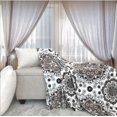 thumbnail image 4 of Serafina Home Decorative Grey Brown Throw Blankets: Soft Plush Medallion Floral Accent for Sofa Couch Chair Bedroom or Dorm,, Colored: Chocolate, Grey, Taupe, White (Taupe), 4 of 7