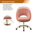 thumbnail image 6 of Velvet Home Office Chair, Tina's Home Swivel Accent Chair Adult Makeup Chair Metal Leg Bedroom,Pink, 6 of 6