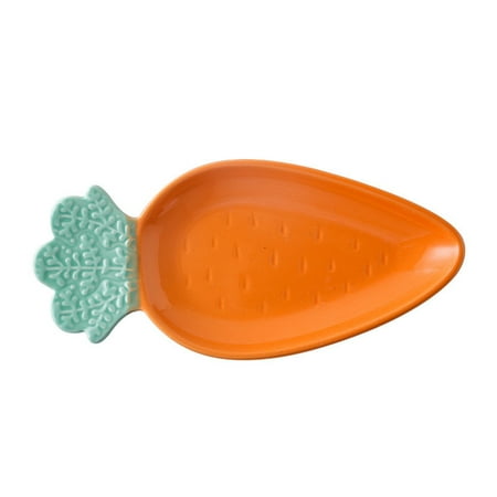 

Carrot Shaped Salad Plate Ceramic Fruit Breakfast Tray Salad Storage Bowl Food Serving Dish for Home Restaurant (Carrot Plate)