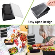 50 Pack Meal Prep Containers with Lids, Plastic Food Storage Containers Reusable BPA-Free, Microwave Safe Lunch Bento Box