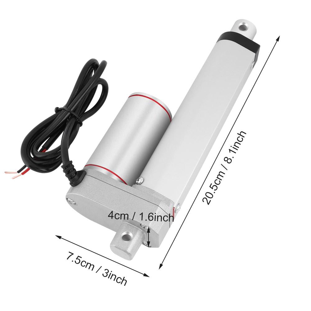 Justech 100mm 4-inch 1500N Linear Actuator Motor Heavy Duty DC 12V for Auto Car RV Electric Door Opener Industrial Agricultural Machinery Clean Sweeping Vehicles Vessels Cargo Medical Window-Black