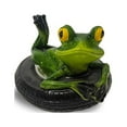 thumbnail image 2 of Water Floating Tire with Frog Ornament Figurine Statue Craft for Home Garden Pond Decoration Photo Prop Gift, 2 of 6