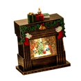 thumbnail image 2 of Bola de nieve navideña, caja musical navideña, decoración con purpurina en forma de remolino, linterna de agua musical para mesa de centro navideña Muñeco de nieve dorado, 2 of 8