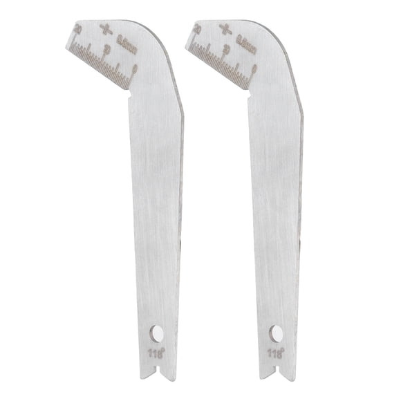 2Pcs Drill Bits Gage, 118 Degree Angle Drill Sharping Tools Twist Drill Angle Gauge Grinding Angle Drill Protractor, Stainless Steel Angle Drill Sharping Tools