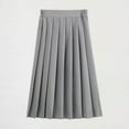 thumbnail image 2 of Favoffer Girls' Mid-Length Pleated Skirt, Junior Uniform Mid Length Elastic Waist Skirt for Daily Campus School, 11-18Y, 2 of 3
