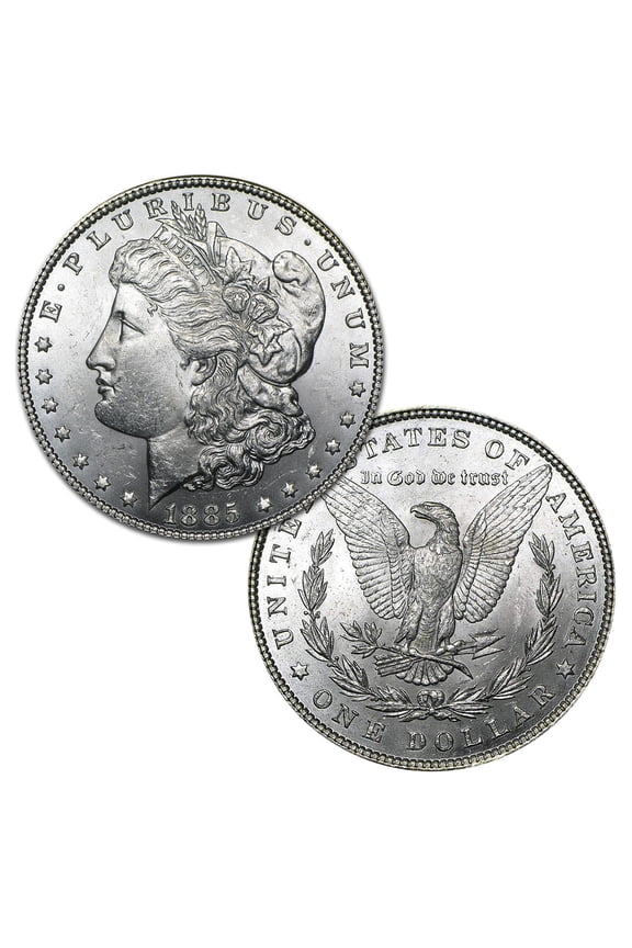 USA 1885 P Morgan 90% Silver Dollar Coin - $1 Brilliant Uncirculated Condition