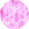 thumbnail image 1 of Ahgly Company Indoor Round Abstract Pink Modern Area Rugs, 3' Round, 1 of 4