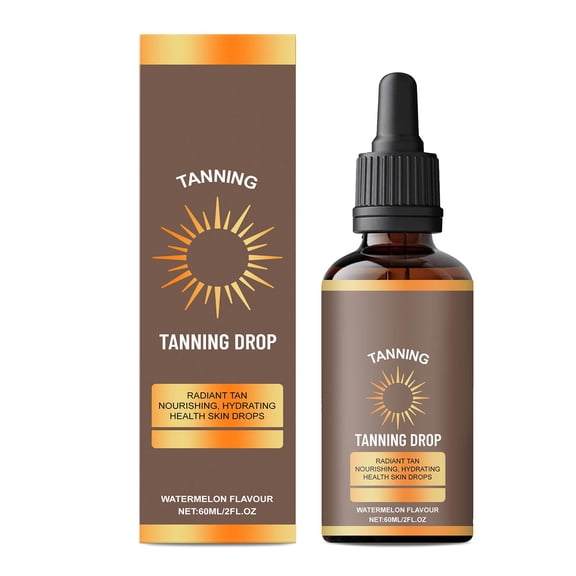 Sunscreen Free Tanning Drops – Sunless Tanning Drops for Face & Body ,Natural Glow & Melanin Booster ,Watermelon Flavor ,60ml