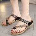 thumbnail image 2 of TrendOFT Sandales Pour Femmes Comfortable Slide For Everyday Casual Wear Beach Walking Lightweight Breathable Toe Post Flip Flops Summer Womens Flat Sandals Black 38, 2 of 7