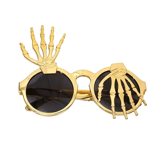 WD-Forest Novelty Skeleton Hand Sunglasses, Party Prop Eyewear, Halloween Glasses with Metallic Colors for Festivals Party