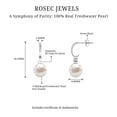 thumbnail image 5 of Rosec Jewels Freshwater Pearl Drop Earrings with Diamond, J Hoop Earrings (8 mm), 18K White Gold, 5 of 6