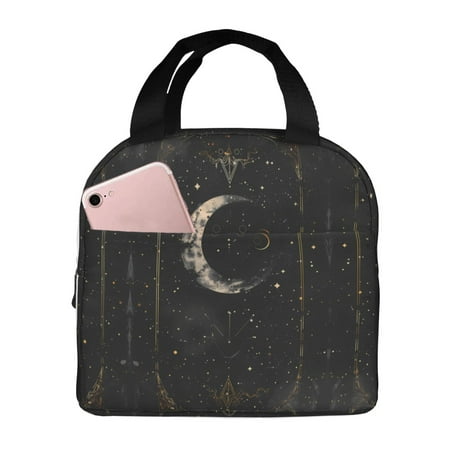 Insulated Lunch Bag for Women Men - Abstract Starry Sky Moon Leakproof Cooler Lunch Box for Women Men  Lunch Tote Bags for Work School Picnic Travel