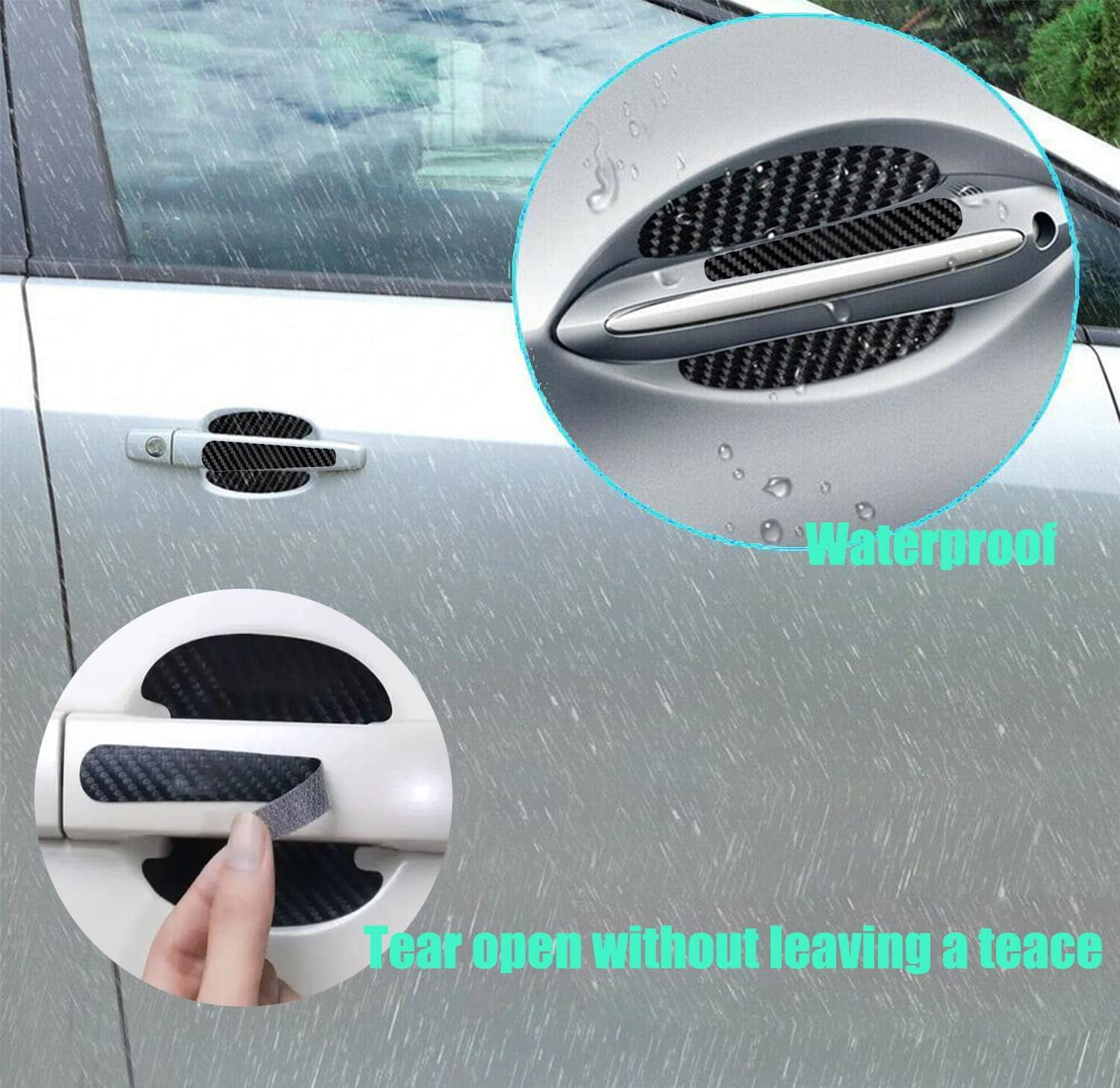 8PCS Car Door Handle Protector Sticker Carbon Fiber Anti Scratches Auto Door Handle Protective Film Car Door Side Paint Cover Guard Stickers Fit for Most Car Handles Walmart