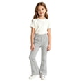 thumbnail image 3 of CPNG Girls Flare Sweatpants Solid Color Elastic High Waist Wide Leg Bell Bottoms Sweat Pants Loose Casual Baggy Flare Pants, 3 of 5
