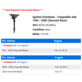 thumbnail image 2 of Ignition Distributor - Compatible with 1996 - 2005 Chevy Blazer 1997 1998 1999 2000 2001 2002 2003 2004, 2 of 2