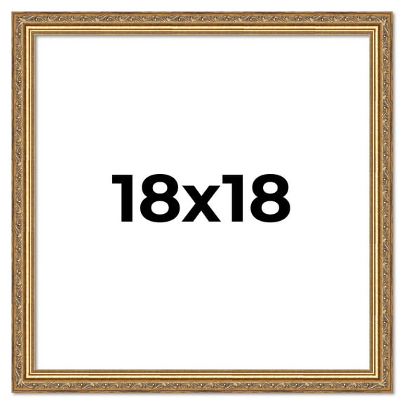 18x18 Frame Gold Solid Wood Picture Frame Width 1.25 Inches | Interior Frame Depth 0.375 Inches |