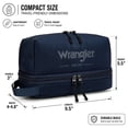 thumbnail image 3 of Wrangler Unisex Travel Toiletry Bag Waterproof Hanging Dopp Kit Dual‑Layer Wet‑Dry Separation Cosmetic Organizer, Navy, 3 of 8
