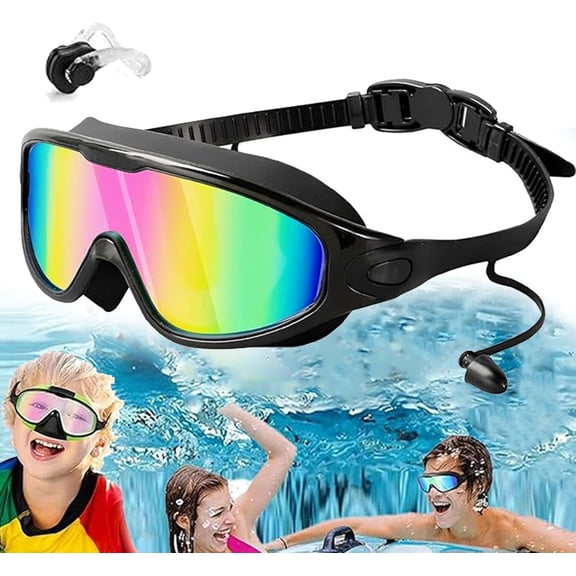My Cool Summer Goggles, Large Frame Waterproof and Anti Fog Swimming Goggles, 2026 Summer Wide View Swimming Goggles