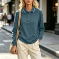 thumbnail image 7 of QUNYINEY Long Sleeve Womens Polo Shirts Work Business Casual Tops Classic Fit Collared Pullover Solid Button Shirts for Women Trendy, 7 of 7