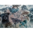 thumbnail image 4 of oneOone Cotton Silk Grayish Blue Fabric Animals Watercolor Craft Projects Decor Fabric Printed By The Yard 42 Inch Wide, 4 of 4