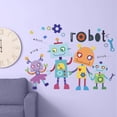 thumbnail image 1 of Adhesivos de pared con dibujos animados de robots de PVC, bonitos robots alienígenas, 29,5 x 29,5 cm, 1 of 4