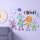 thumbnail image 1 of Adhesivos de pared con dibujos animados de robots de PVC, bonitos robots alienígenas, 29,5 x 29,5 cm, 1 of 4