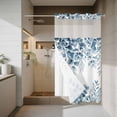 thumbnail image 4 of Blue Eucalyptus Leaves No Hook Shower Curtain with Snap in Liner Spring Summer Botanical Waterproof Bathroom Shower Curtain with See Through Top Window for Bathtub 54" x 78", 4 of 9