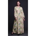 thumbnail image 2 of Bimba Moss Georgette Bulbul Bird Print Womenâ€™s Long Elastic Waist Casual Summer MaxiÂ&nbsp;Dress-Large, 2 of 5