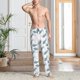 thumbnail image 2 of Fotbe Cute Shark Pantalones de Pijama para Hombre, Pantalones de Dormir, Pantalones de Casa con Cintura Ajustable y Bolsillos-Small, 2 of 6