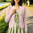 thumbnail image 2 of IWRICH Women's Lightweight Crochet Cardigan Ribbed Cropped Shrugs Long Sleeve Open Front Thin Sweater Tops Lightweight Fall Fashion Cardigan Blouses S, 2 of 4