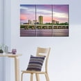 thumbnail image 4 of TISHIRON 3PCS Framed Canvas Wall Art Set,36"x24" City on the Arkansas River at Dusk Canvas Art Decor, 4 of 7