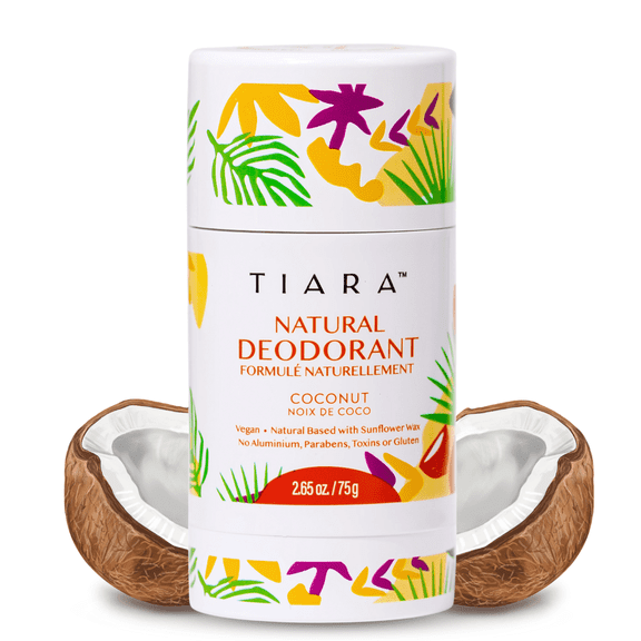 TIARA Whole Body All Natural Deodorant for Women, Aluminum Free Deodorant for Men, Safe for Kids Use All Over Body, Paraben Free, No Chemicals Vegan & Non Toxic, Travel Size (Coconut))
