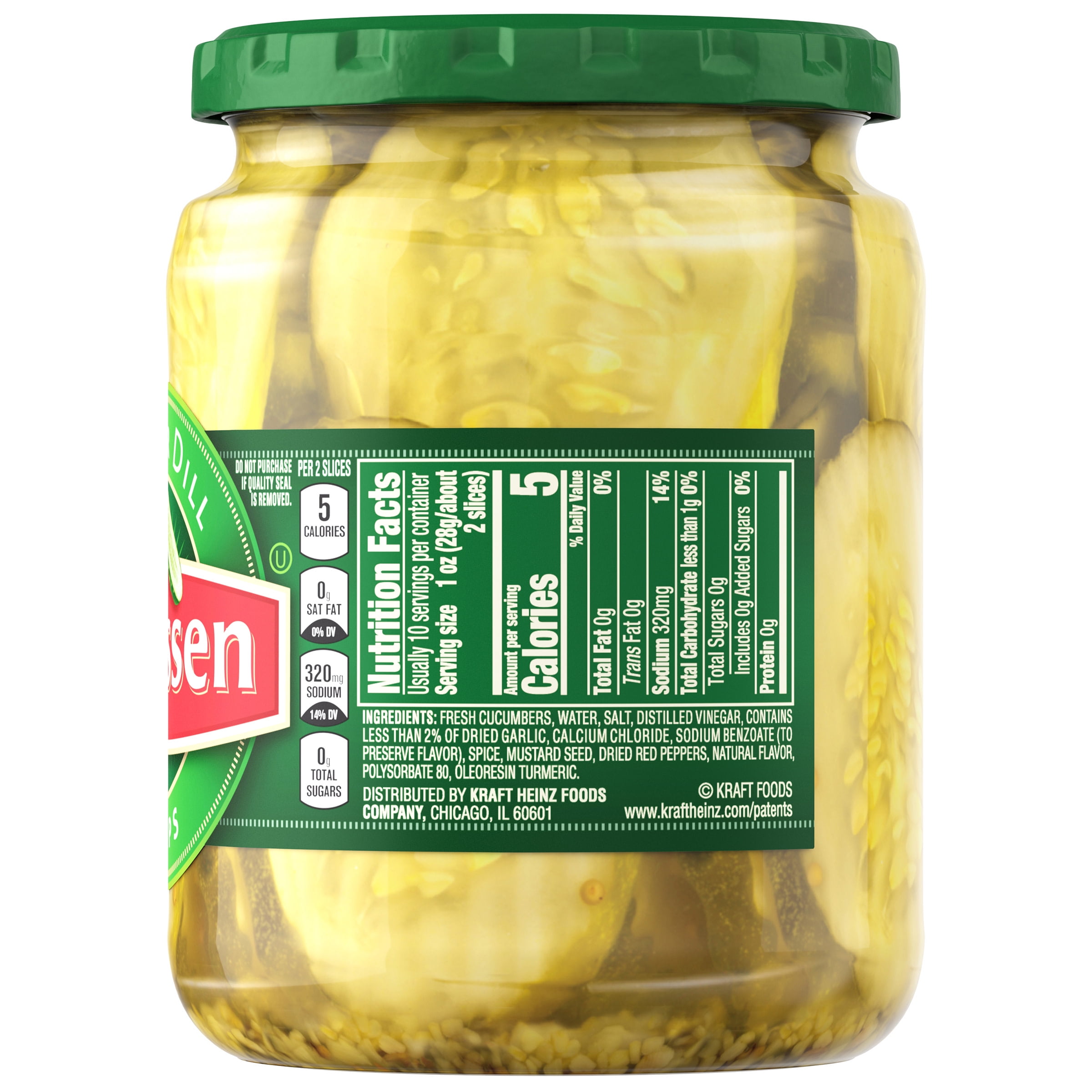 Claussen Kosher Dill Pickle Chips, 20 fl. oz. Jar - Walmart.com