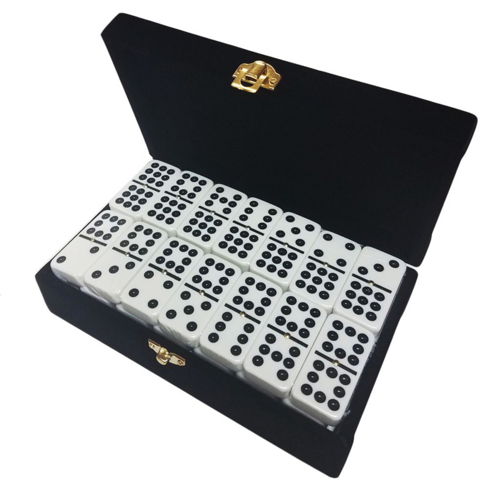 Marion & Co. Domino Double Nine Red Jumbo Tournament Size Domino with Spinners in Elegant Velvet Case