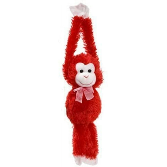 Plush Hanging Valentine's Monkeys, 17¼ in. - 1/ea. - Choose Your Color! (Red)