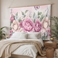 thumbnail image 3 of Watercolor Pink Floral Small Tapestry for Bedroom Wall Hanging Tapestry,Spring Romantic Roses Butterfly Ceiling Backdrop Tapestries Poster Blanket Wall Decor for Teens Room Living Room Dorm 23" x 28", 3 of 8