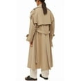 thumbnail image 3 of Womens Oversized Long Trench Coat Double Breasted Lapel Windproof Overcoat with Belt, 3 of 4