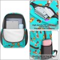 thumbnail image 4 of Boxer and Pizza Blue Pattern 17" Waterproof Oxford School Backpacks for Teens, S-Shape Padded Straps, for School, Travel, Hiking, Camping, 4 of 5