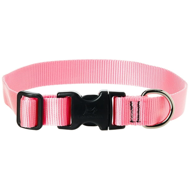Collar para perro LupinePet Basics, 2,5 cm, rosa, ajustable entre 30 y 51 cm