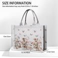 thumbnail image 3 of Large Capacity Tote Bag,White Butterfly Rose Pattern Handbag Fashion Luxury Tote Bag,15.7"x13"x 5.1" Inches,Laptop Compatible, 3 of 6