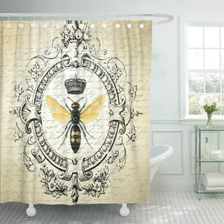 Elegance Queen Crown Design Shower Curtain Set - 4 Pcs