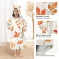 thumbnail image 3 of FORMRS Wearable Blanket Hoodie with Sleeves for Kids Cozy Flannel Sweatshirt, Beige Autumn Leaves, 3 of 7
