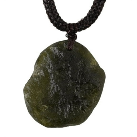 Moldavite Crystal Necklace,Raw Czech Meteorite Stone Certified Healing Crystal Pendant,Green,Irregualr Shape
