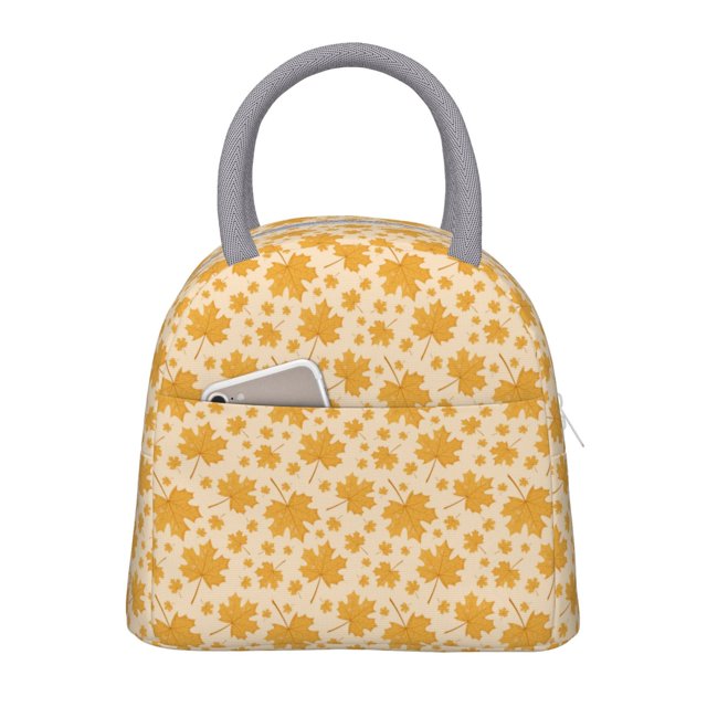Easygdp Autumn Fall Yellow Leaves Bolsa de Almuerzo Insulada Grande, Forro de Aluminio, Diseño Espacioso, a Prueba de Fugas, Ideal para Trabajo, Picnics, Viajes y Actividades al Aire Libre