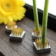 thumbnail image 4 of Wazakura 4PCS Mini Ikebana Kenzan Japanese Flower Holder, Made in Japan, Floral Arranging Pin Frog, Round Square - 1"(24mm) Brass, 4 of 5