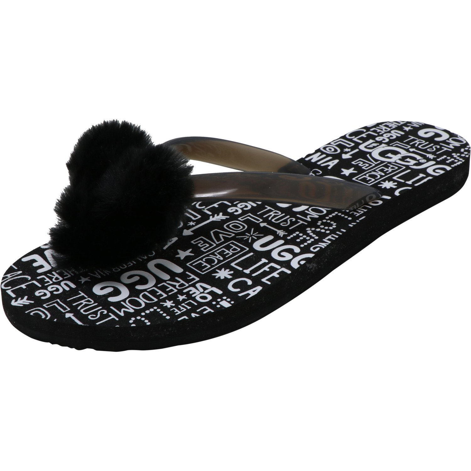 black ugg flip flop slippers